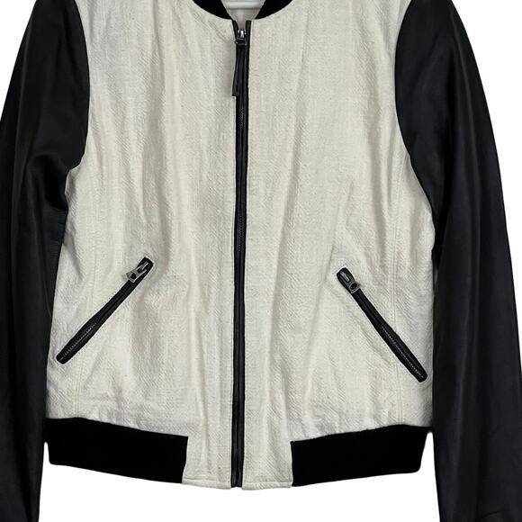 Women's Lucky brand Colorblock Cotton W/Leather Bomber Jacket Size Small - Picture 7 of 16